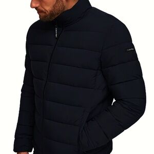 Calvin Klein Men's Full Zip Down Quilted Puffer Coat | Stretch | Size M